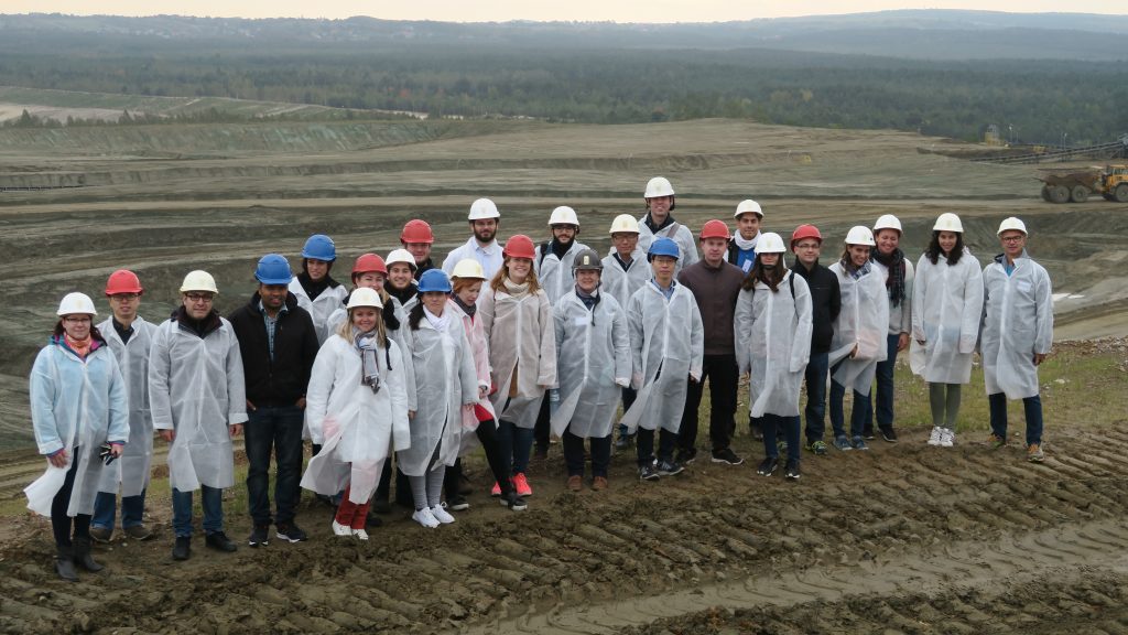 Young researchers standing on the residues of Zn production process of ZGH Boleslaw