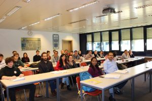 A photo of the participants during one of the sessions of the doctoral school at EPFL